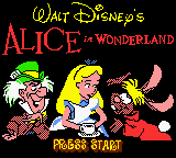 Alice in Wonderland (Europe) (En,Fr,De,Es) Title Screen